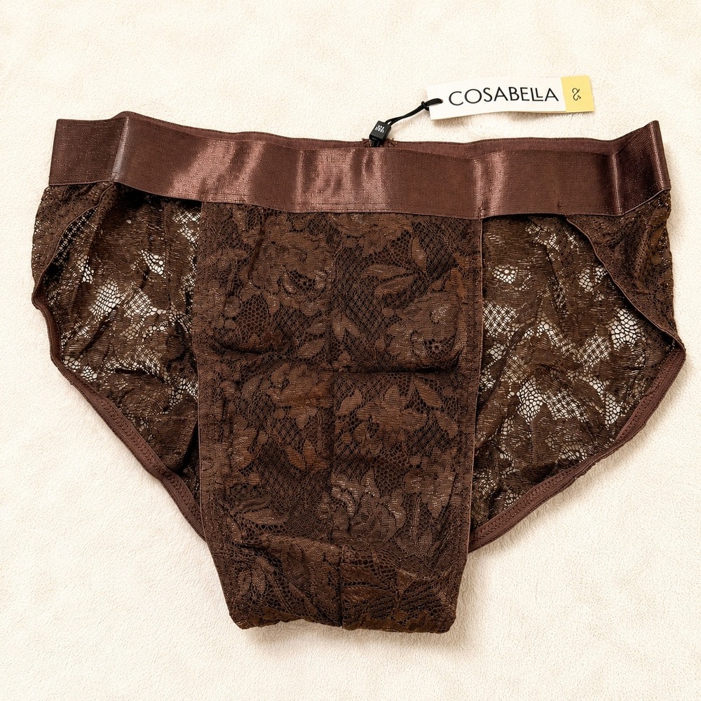 COSABELLA Never Say Never Men's Sports Brief Uno Brown Lace - Size M / NWT